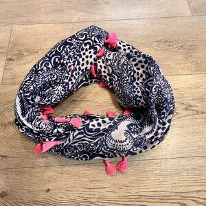 Lilly‎ Pulitzer Resort Infinity Loop Scarf Navy High Tide Vaca Paisley Animal
